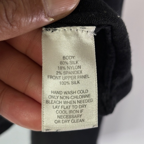 White House Black Market Women's Black Open Front Cropped Shirt Size XL - Picture 6 of 7